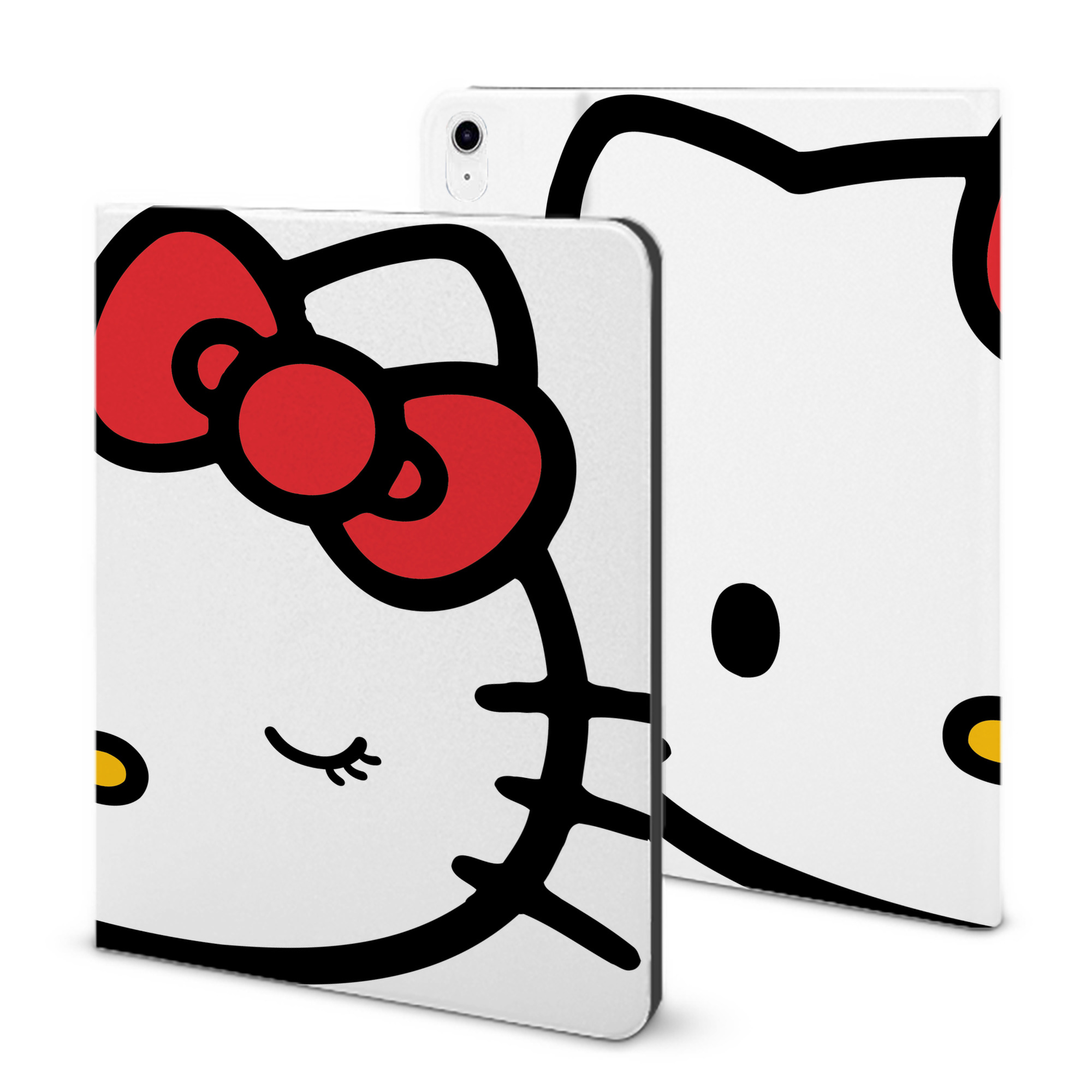 （画像用） Hello Kitty ハローキティ IPad ケース ブック型 PUレザー TPU 耐衝撃 軽量 薄型 ペン収納なし 全面保護 IPad 各モデル対応
